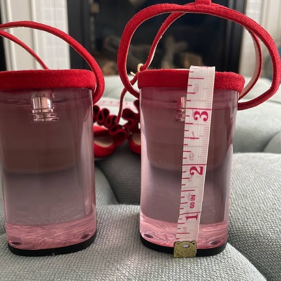 Urban Outfitters Rachel Lucite Red Block Heels - Picture 11 of 16